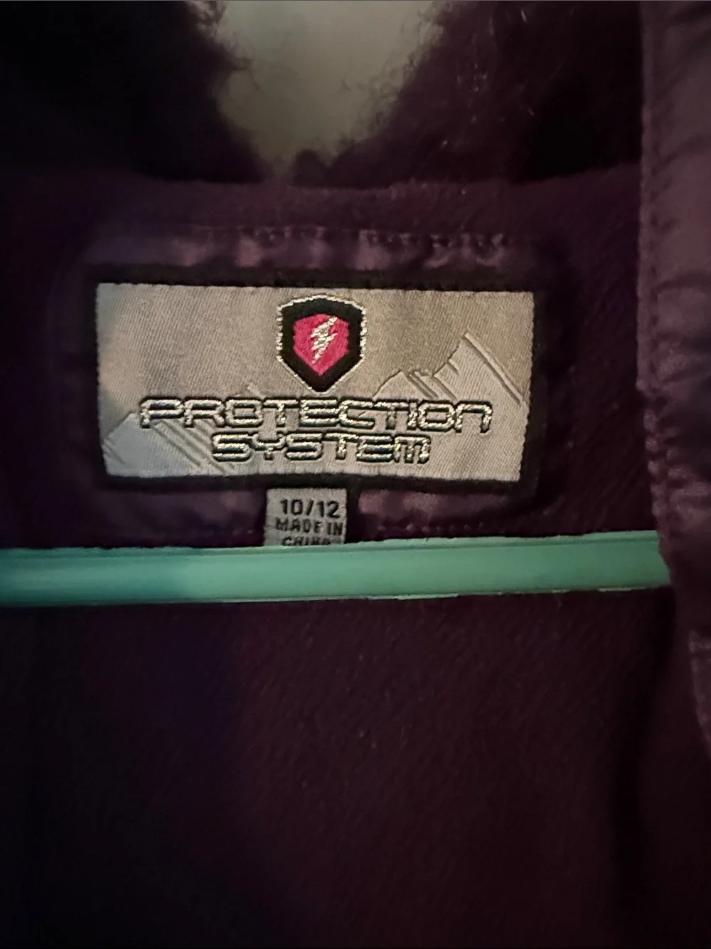 Girls' Purple Puffer Coat with Faux Fur Trim